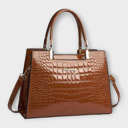 Kate - Glossy Crocodile Pattern Handbag