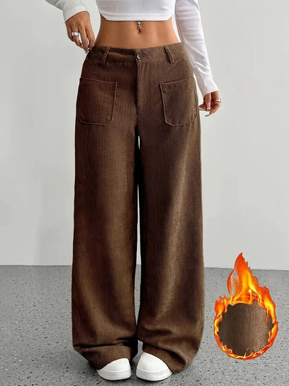 Women's High-Waisted Corduroy Pants | Wide Leg