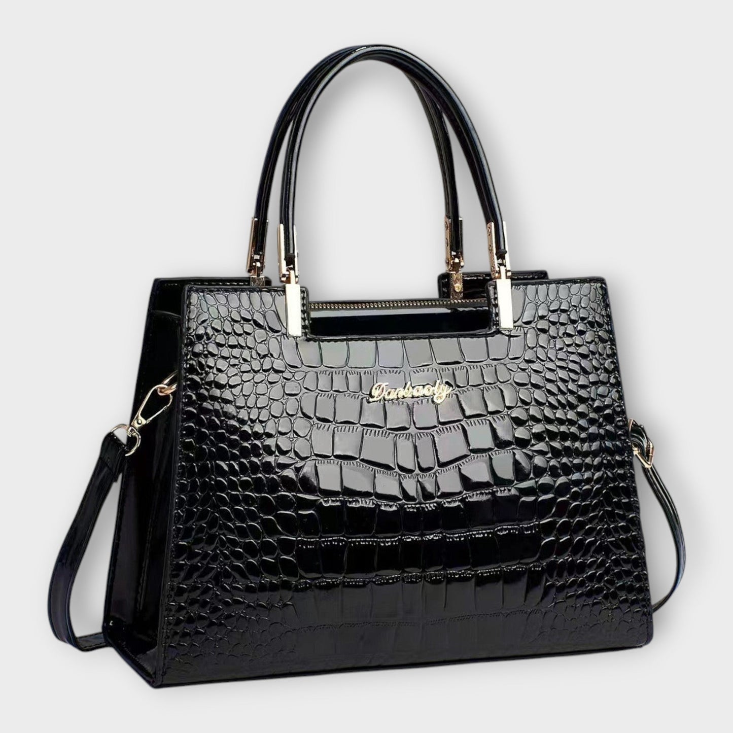 Kate - Glossy Crocodile Pattern Handbag