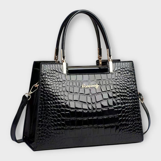 Kate - Glossy Crocodile Pattern Handbag