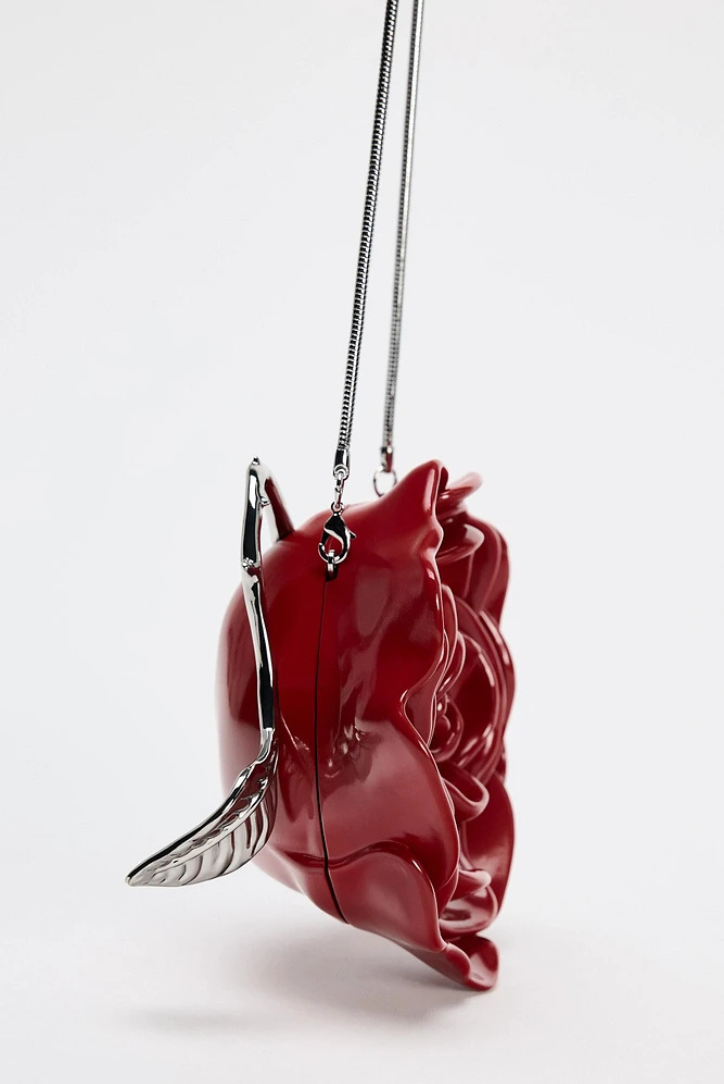 Acrylic Rose Clutch- Red