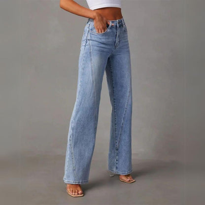 Women's casual pants | Straight leg | High waistband | Classic denim look