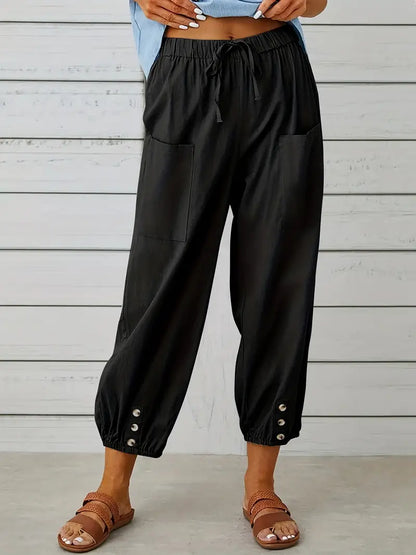 Women's Summer Pants | Drawstring | Loose Leg | Airy Look