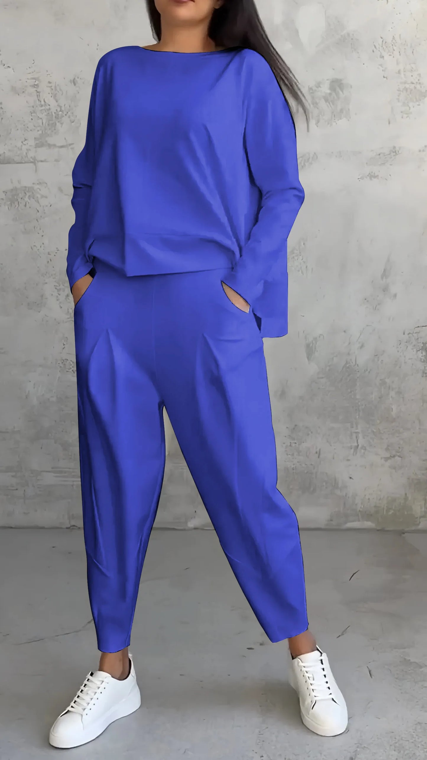 Alessandra | Women's Casual Long Sleeve Top and Harem Pants Set | Two-Piece