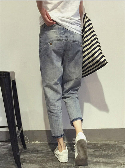 Women's Jeans | Cropped Leg | Faded Look | Casual Denim Style
