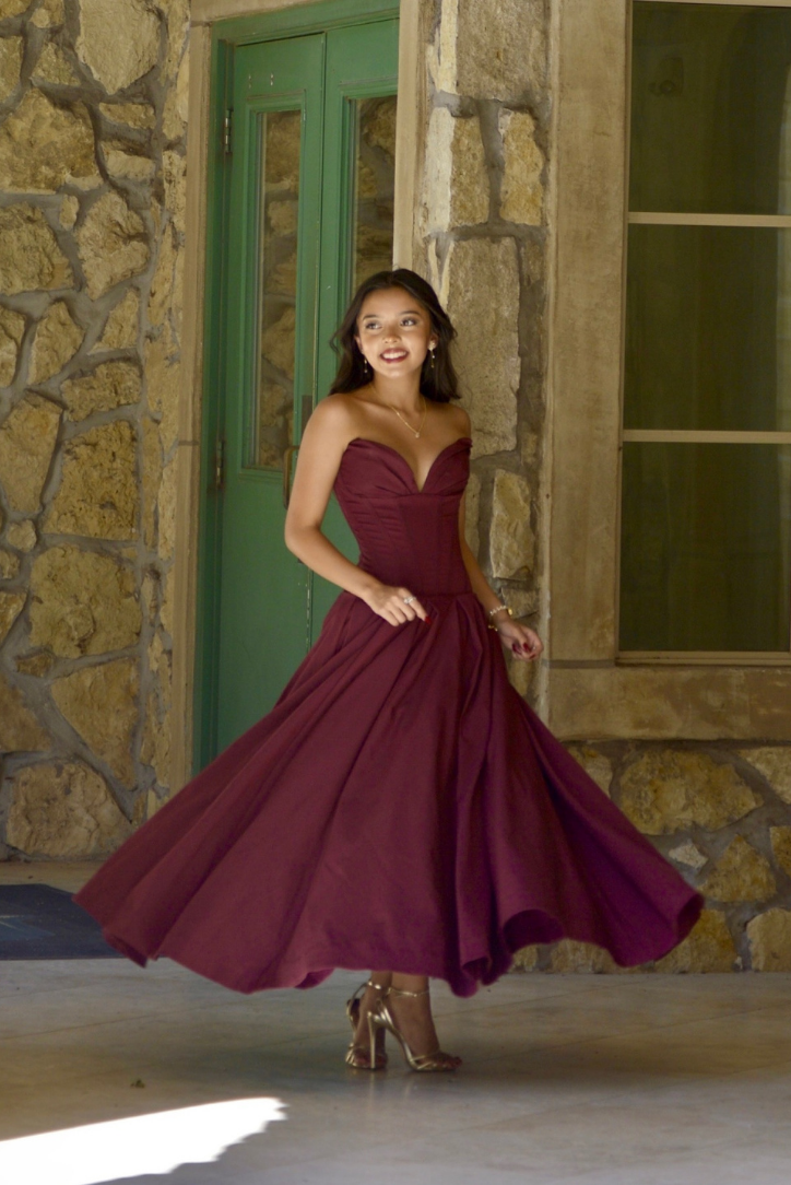 Katerina Corset Midi- Wine