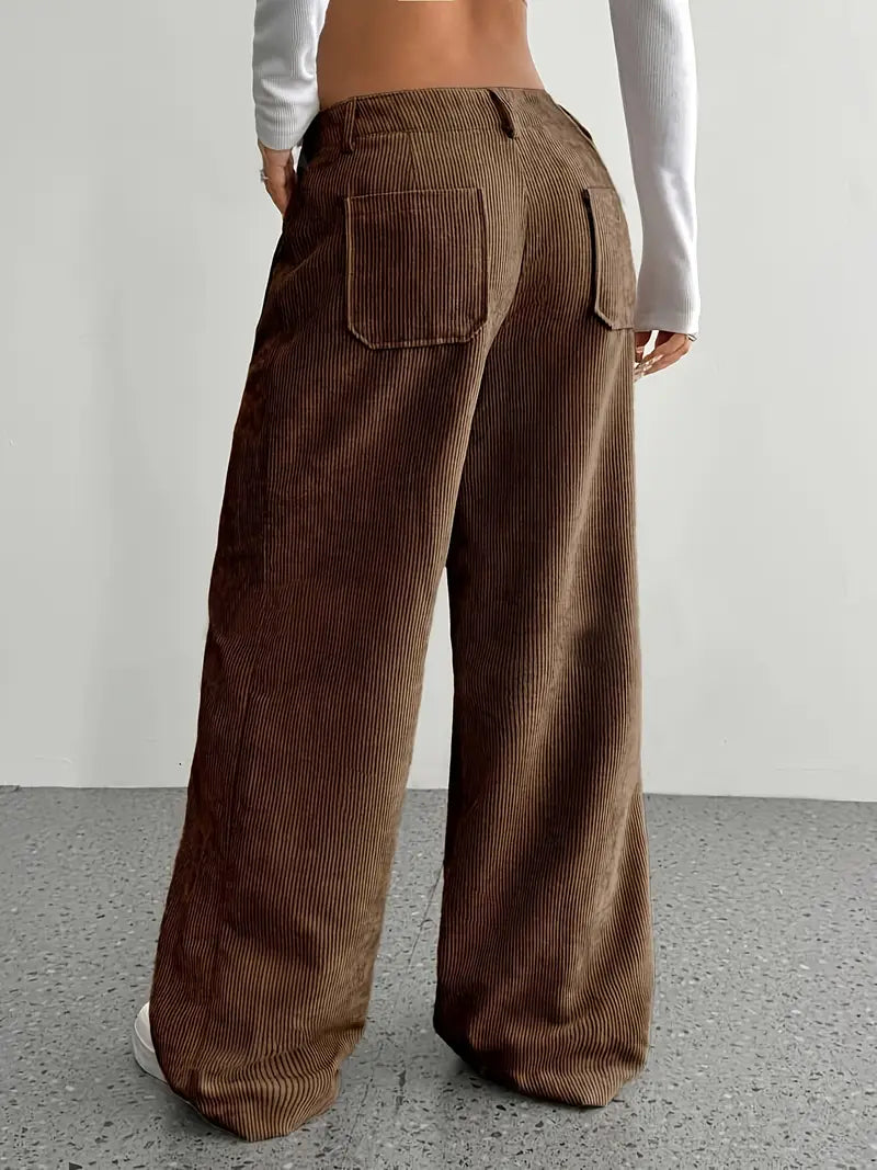 Women's High-Waisted Corduroy Pants | Wide Leg
