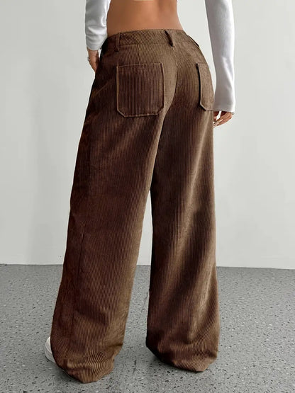 Women's High-Waisted Corduroy Pants | Wide Leg