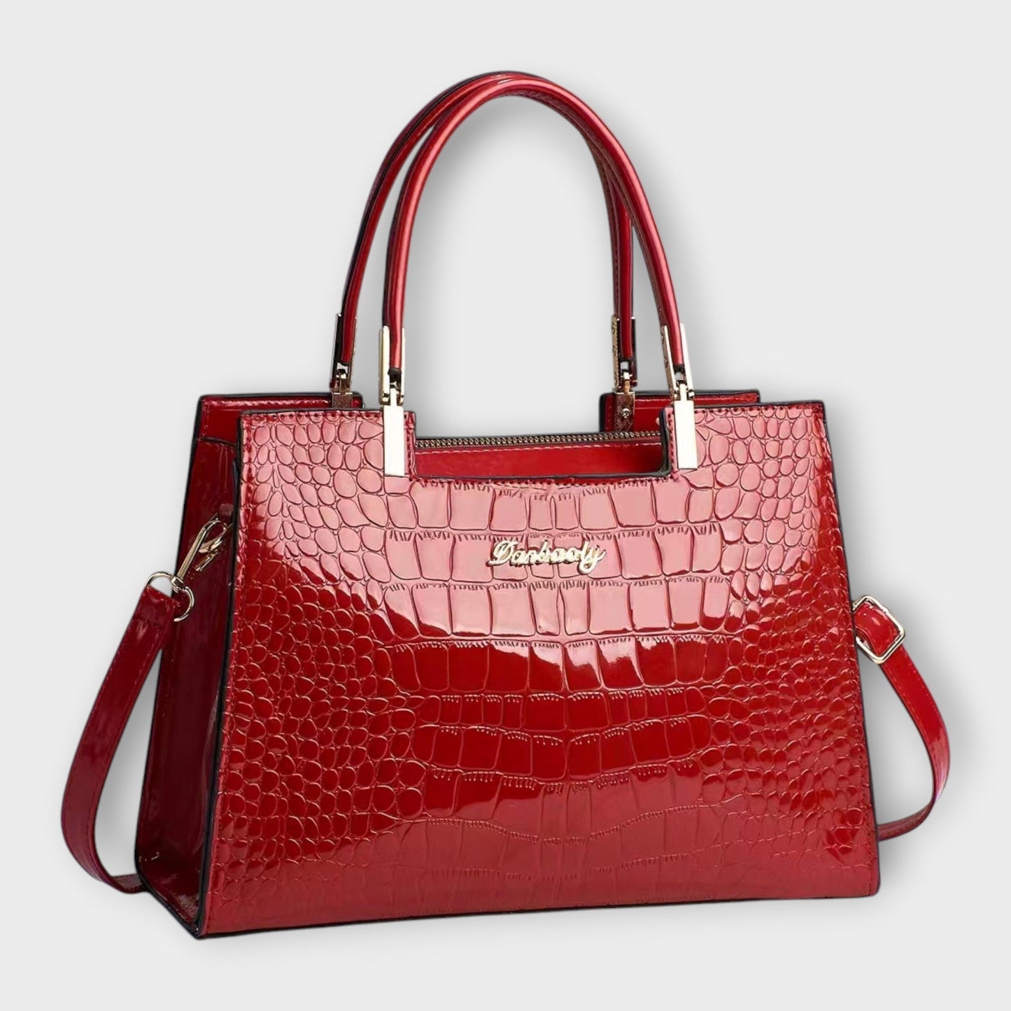 Kate - Glossy Crocodile Pattern Handbag