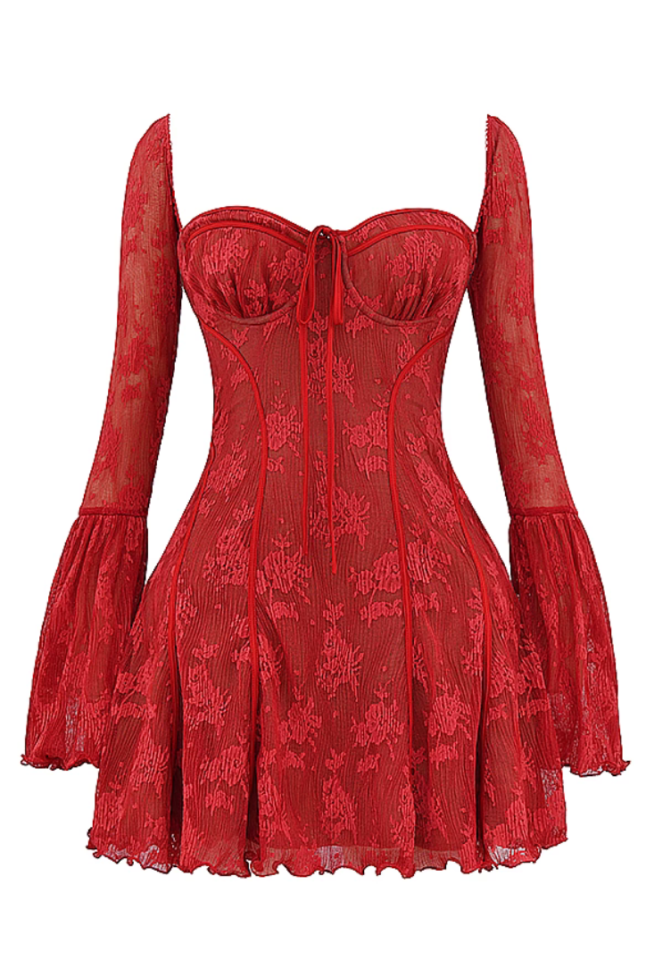 Delilah Lace Mini- Red