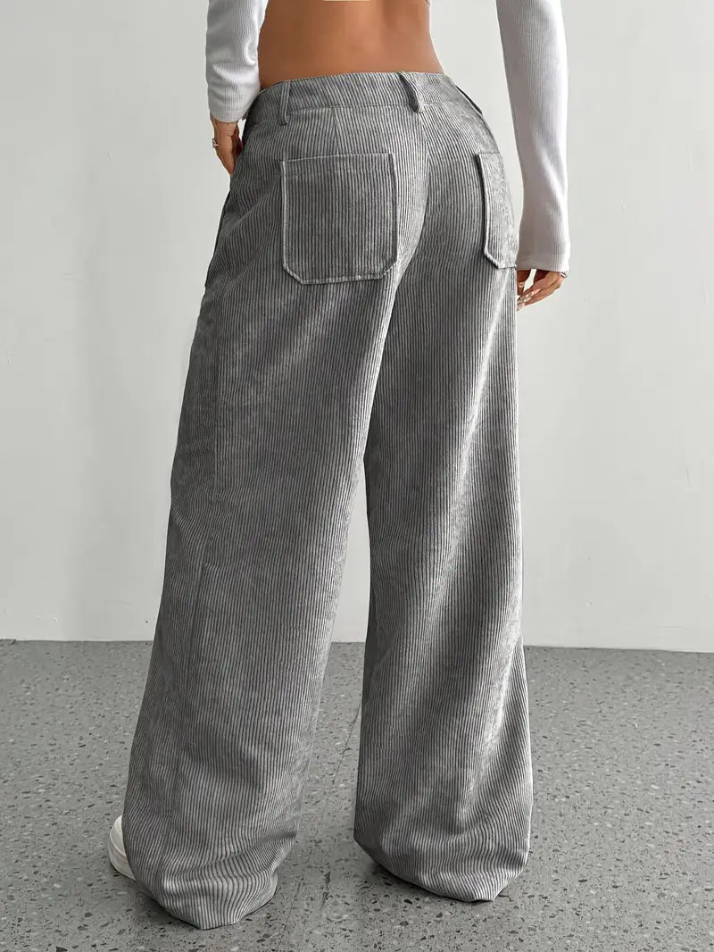 Women's High-Waisted Corduroy Pants | Wide Leg