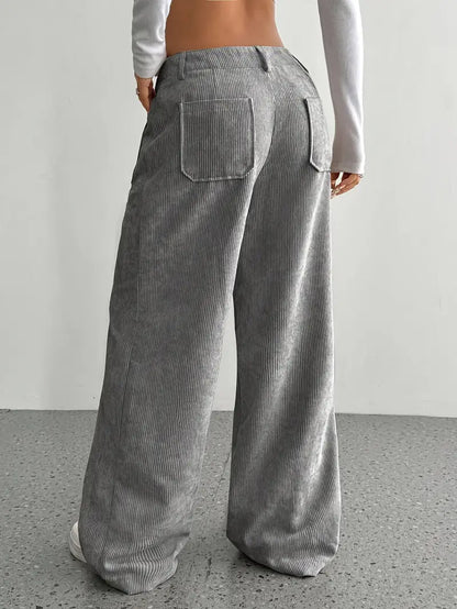 Women's High-Waisted Corduroy Pants | Wide Leg
