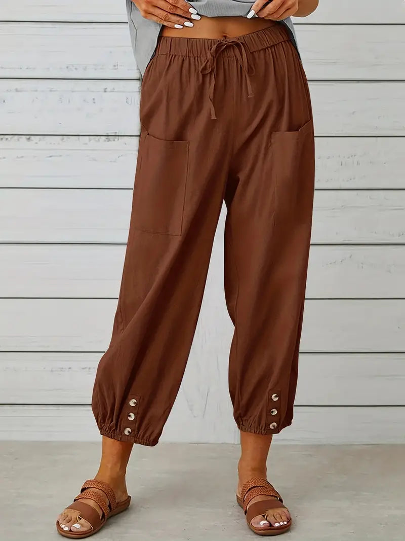 Women's Summer Pants | Drawstring | Loose Leg | Airy Look