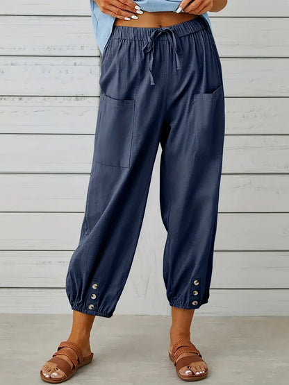 Women's Summer Pants | Drawstring | Loose Leg | Airy Look