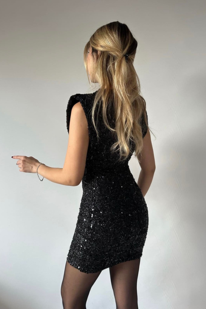 Gracey Sequin Mini- Black