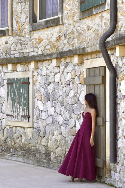Katerina Corset Midi- Wine