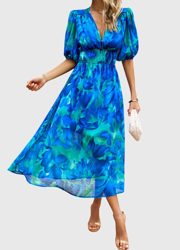 Merlin | Flattering Floral Midi Dress