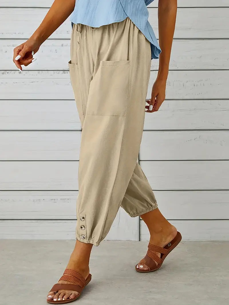 Women's Summer Pants | Drawstring | Loose Leg | Airy Look