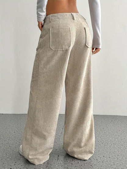 Women's High-Waisted Corduroy Pants | Wide Leg
