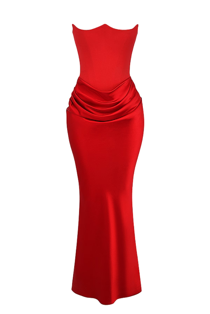 Margot Corset Maxi- Red