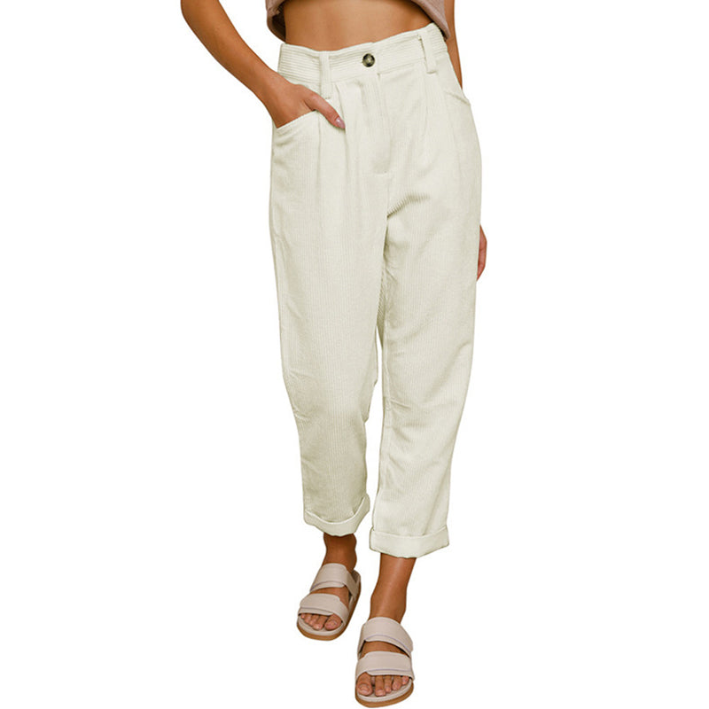 Women's Stylish Corduroy Pants | High Waist
