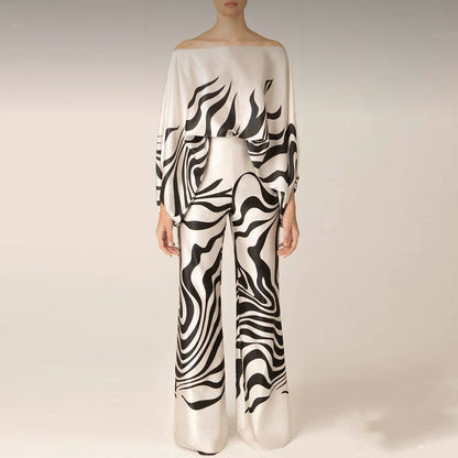 Women's One-Shoulder Printed Two-Piece Set | Stylish