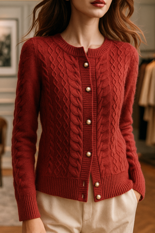 Cardigan with Pearl Buttons