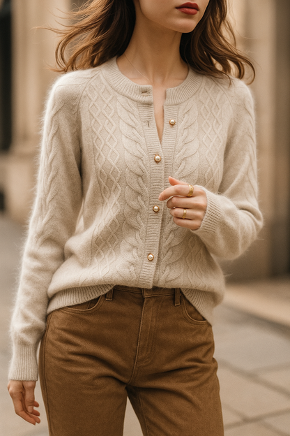 Cardigan with Pearl Buttons