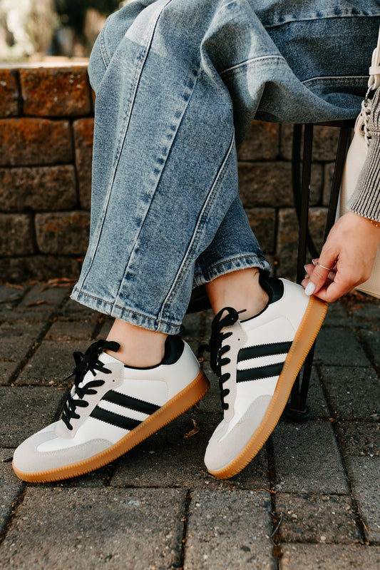 Vibes In Motion Lace-Up Platform Sneakers (Beige)
