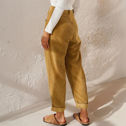 Women's Stylish Corduroy Pants | High Waist