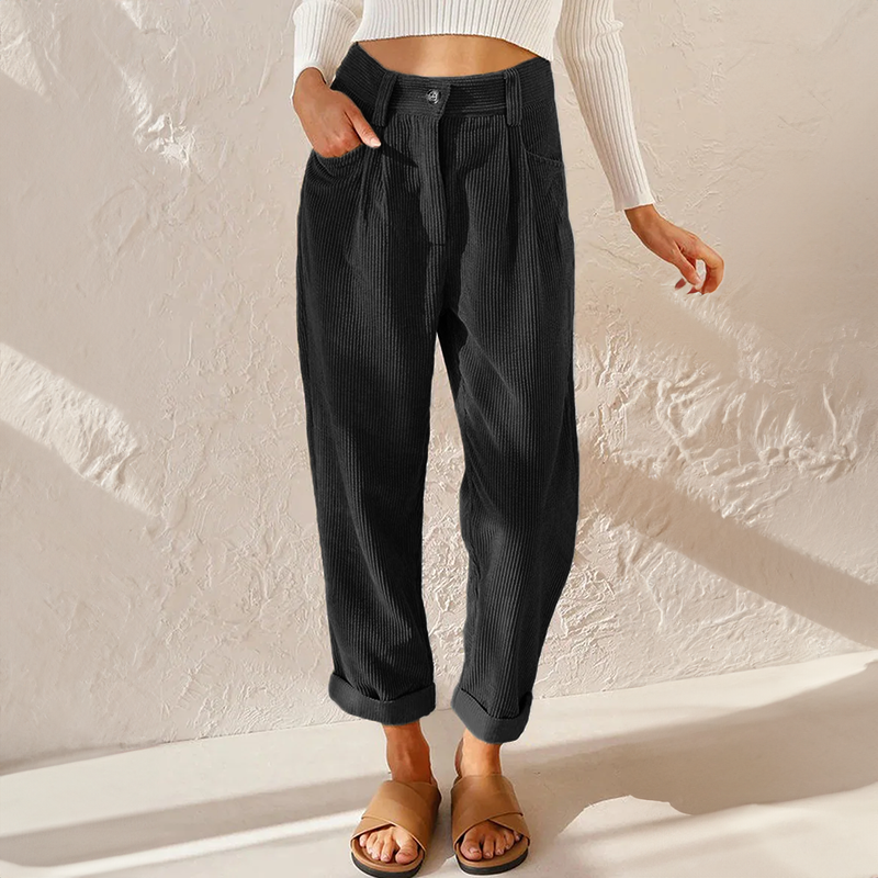 Women's Stylish Corduroy Pants | High Waist