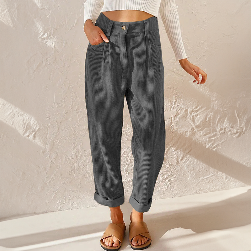 Women's Stylish Corduroy Pants | High Waist