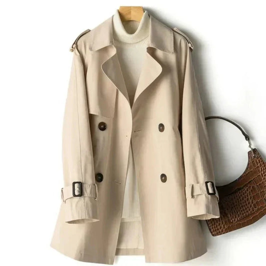 Classic double-breasted trench coat for women | Casual