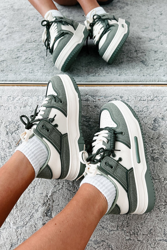 Two Way Street Platform Sneakers (Olive)