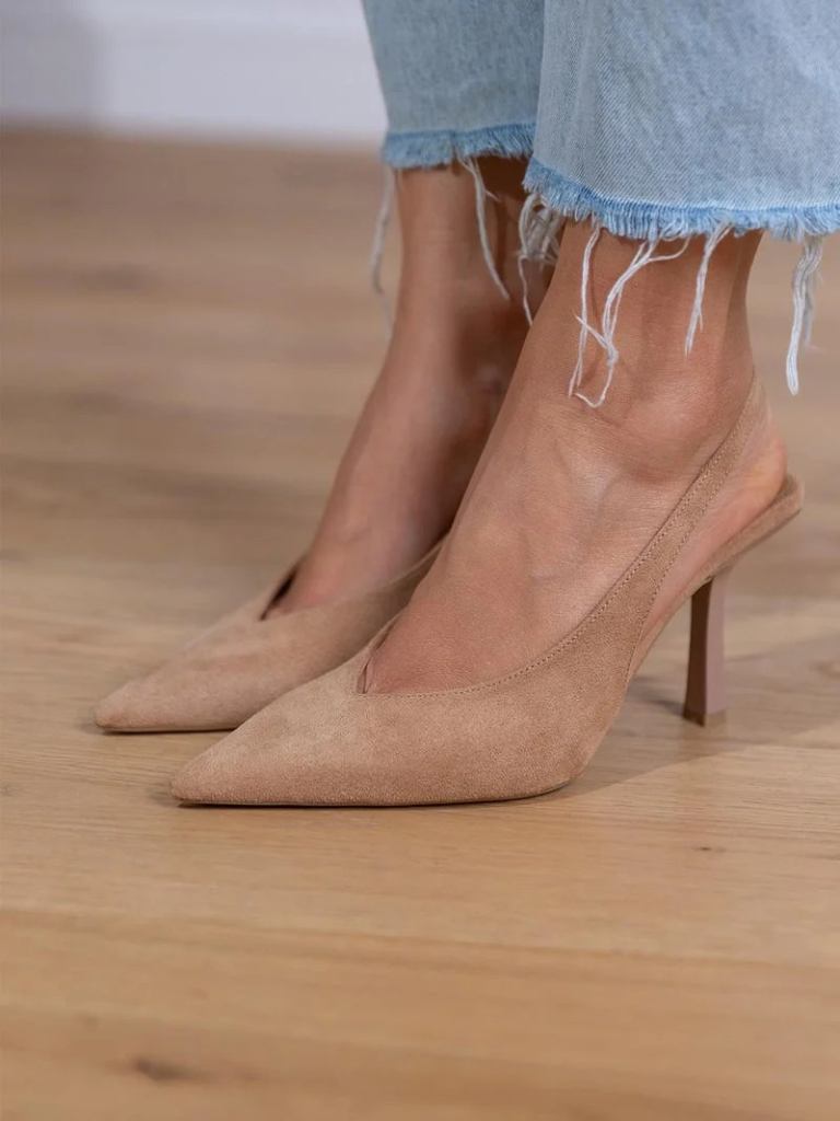 ISABELLE POINTED-TOE SLINGBACK HEELS