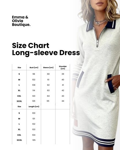 Jeanne | Chic Long-Sleeve Dress in Cotton