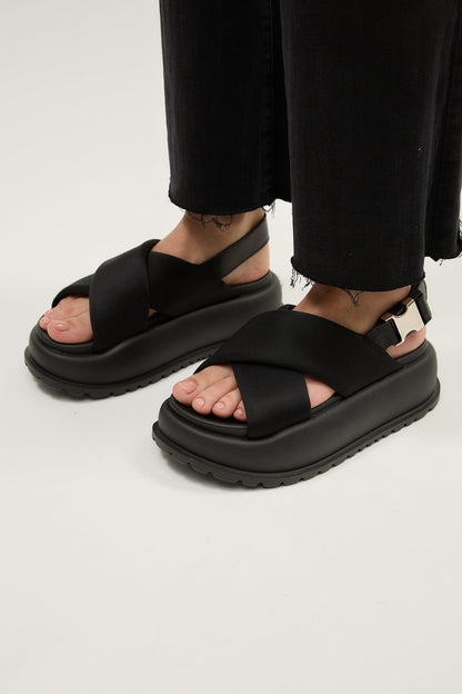 Blair | Black Shirt Sandals