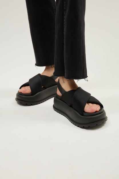 Blair | Black Shirt Sandals