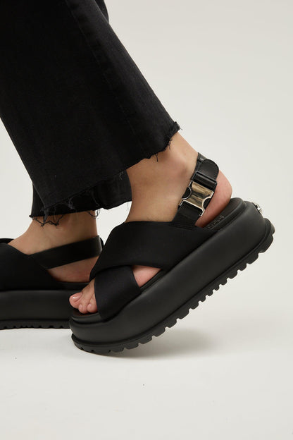 Blair | Black Shirt Sandals