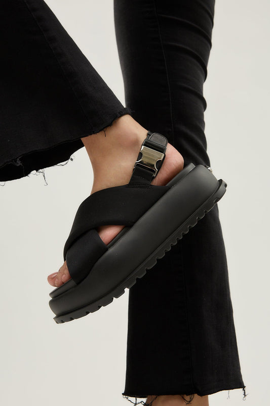 Blair | Black Shirt Sandals
