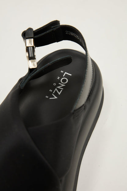 Blair | Black Shirt Sandals