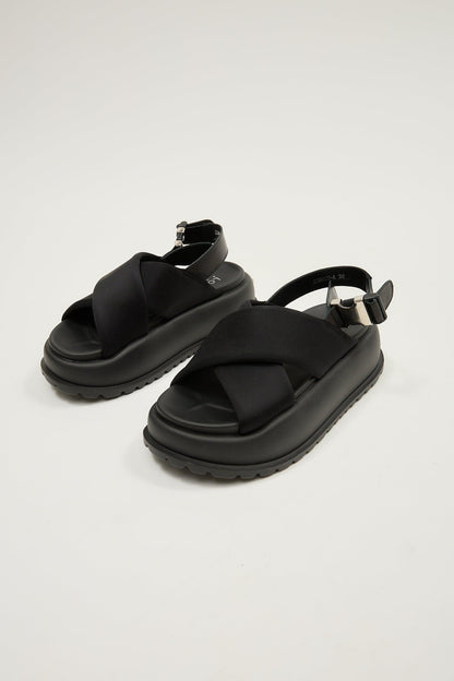 Blair | Black Shirt Sandals