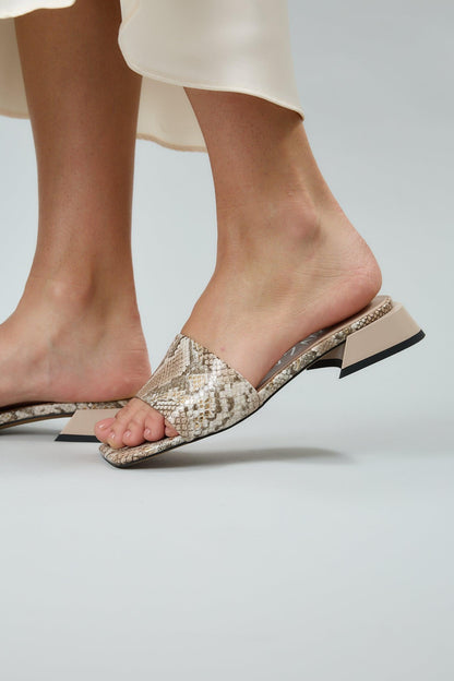 Blair | Snake Beige Top Sandals