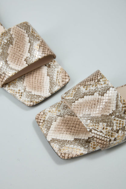 Blair | Snake Beige Top Sandals