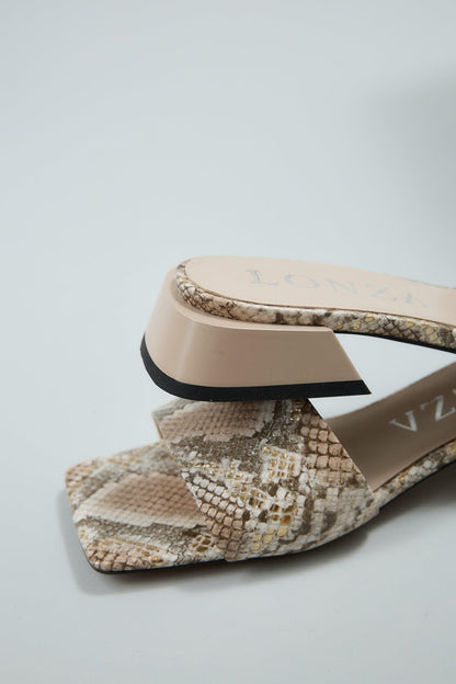 Blair | Snake Beige Top Sandals