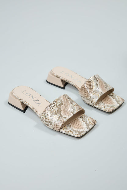Blair | Snake Beige Top Sandals