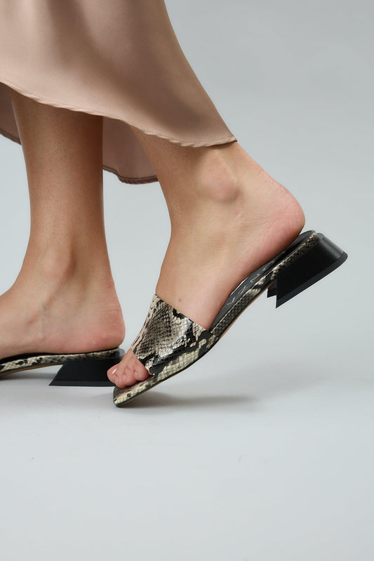 Blair | Snake Black Sandals