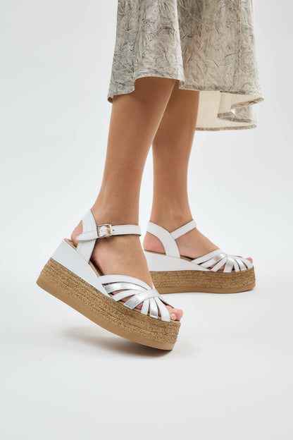 Blair | White Sandal Heels