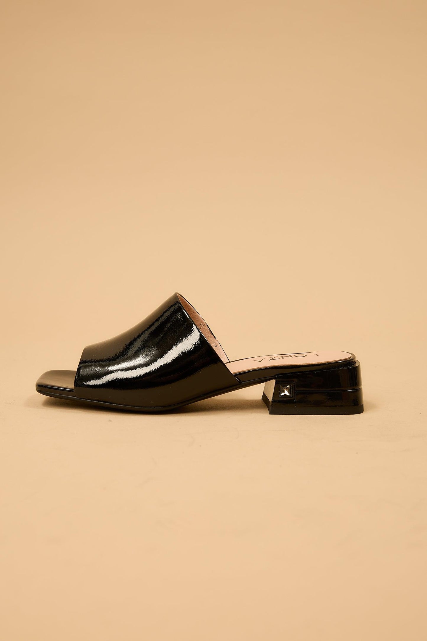 Blair | Black Glance Sandal Flats