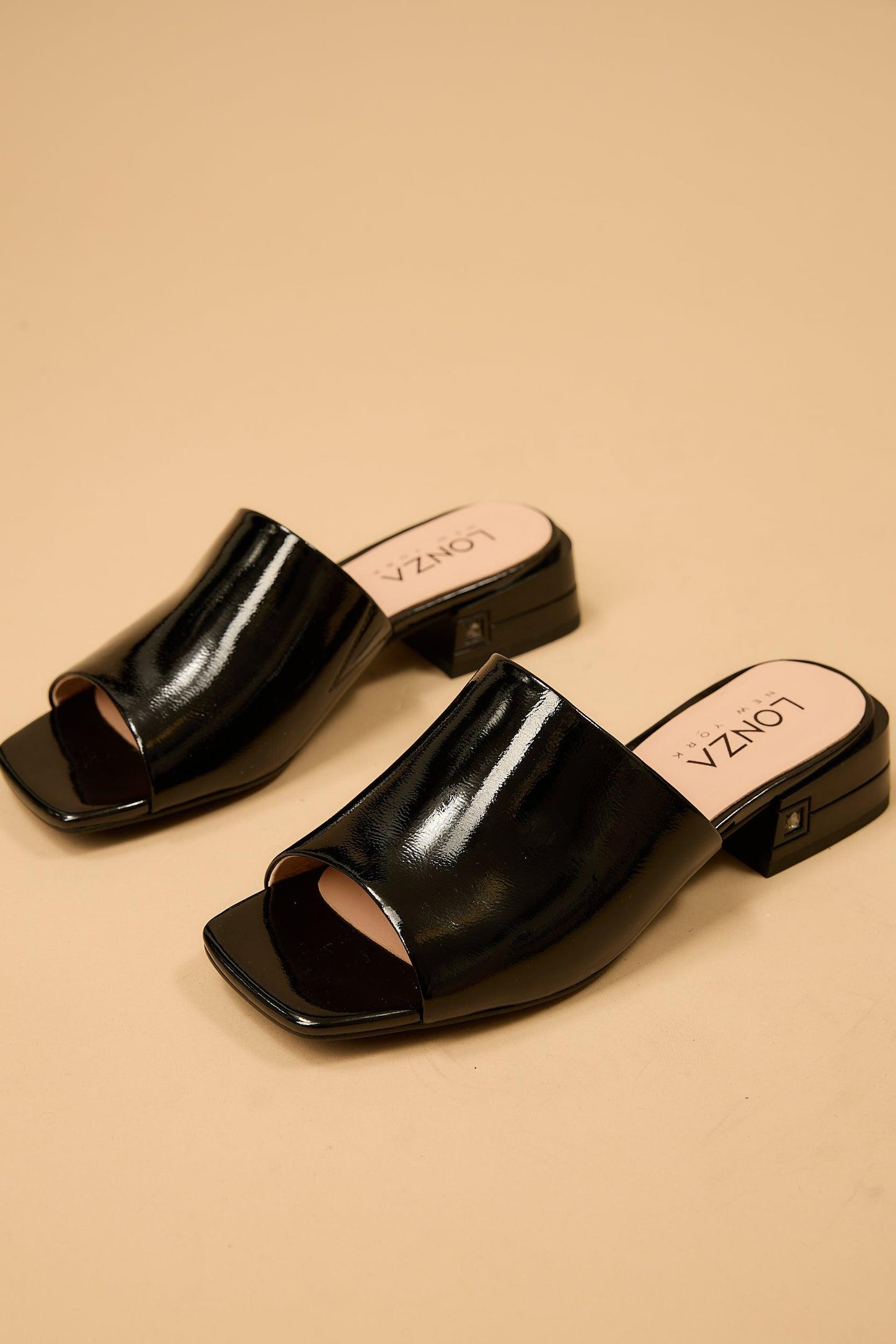 Blair | Black Glance Sandal Flats